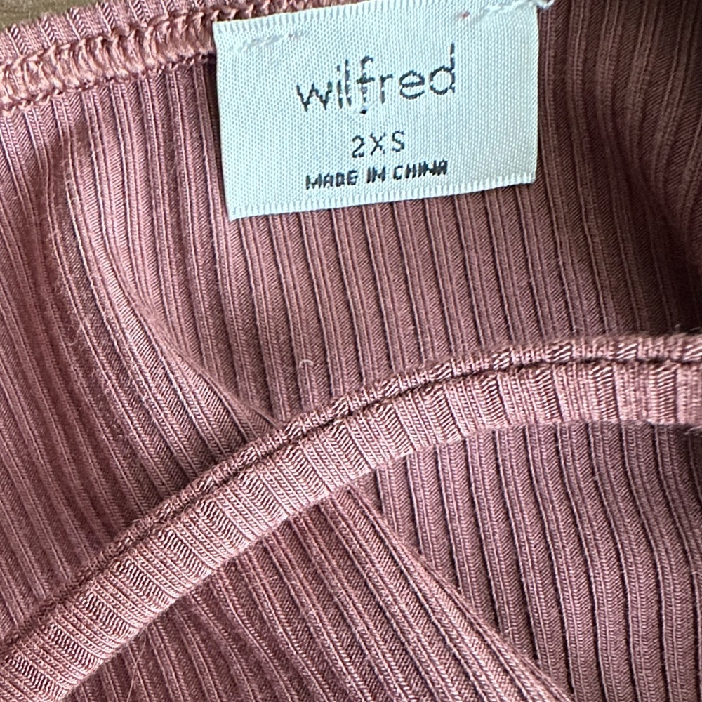 Wilfred Women's ribbed bodycon midi dress pinky brown neutral size XXS - Picture 10 of 13